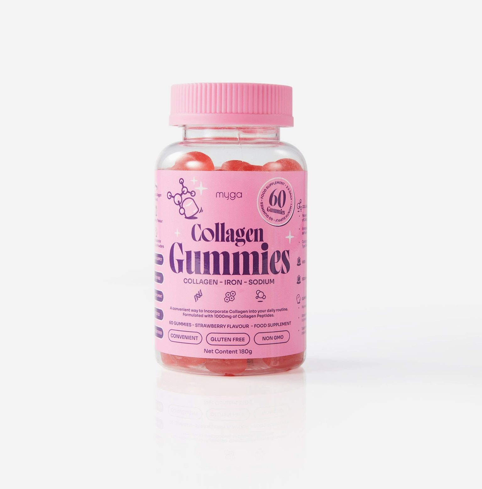 Myga Collagen Gummies – Strawberry Beauty & Energy Boost