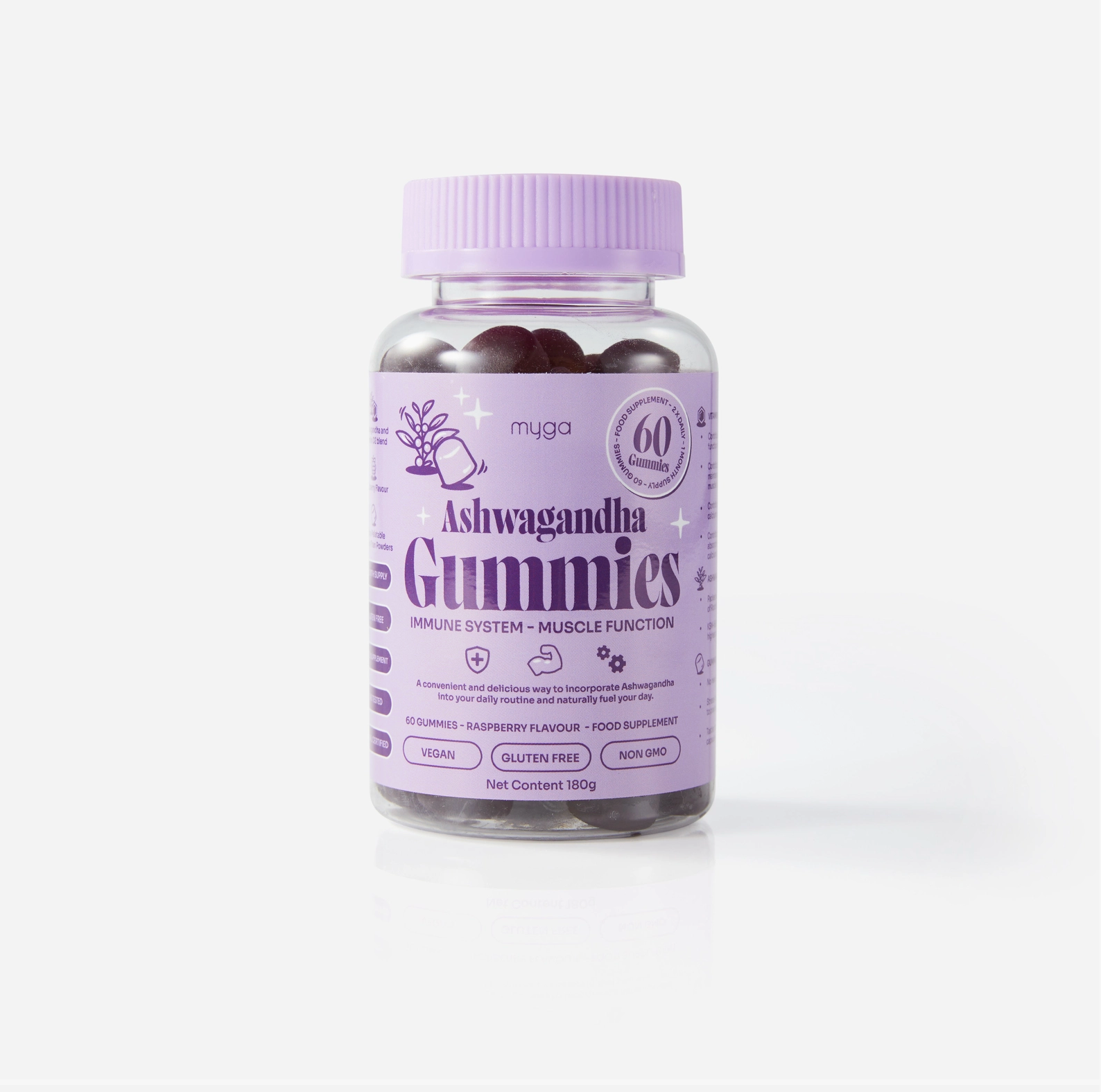 Myga Ashwagandha Gummies – Vegan Raspberry Wellness Boost