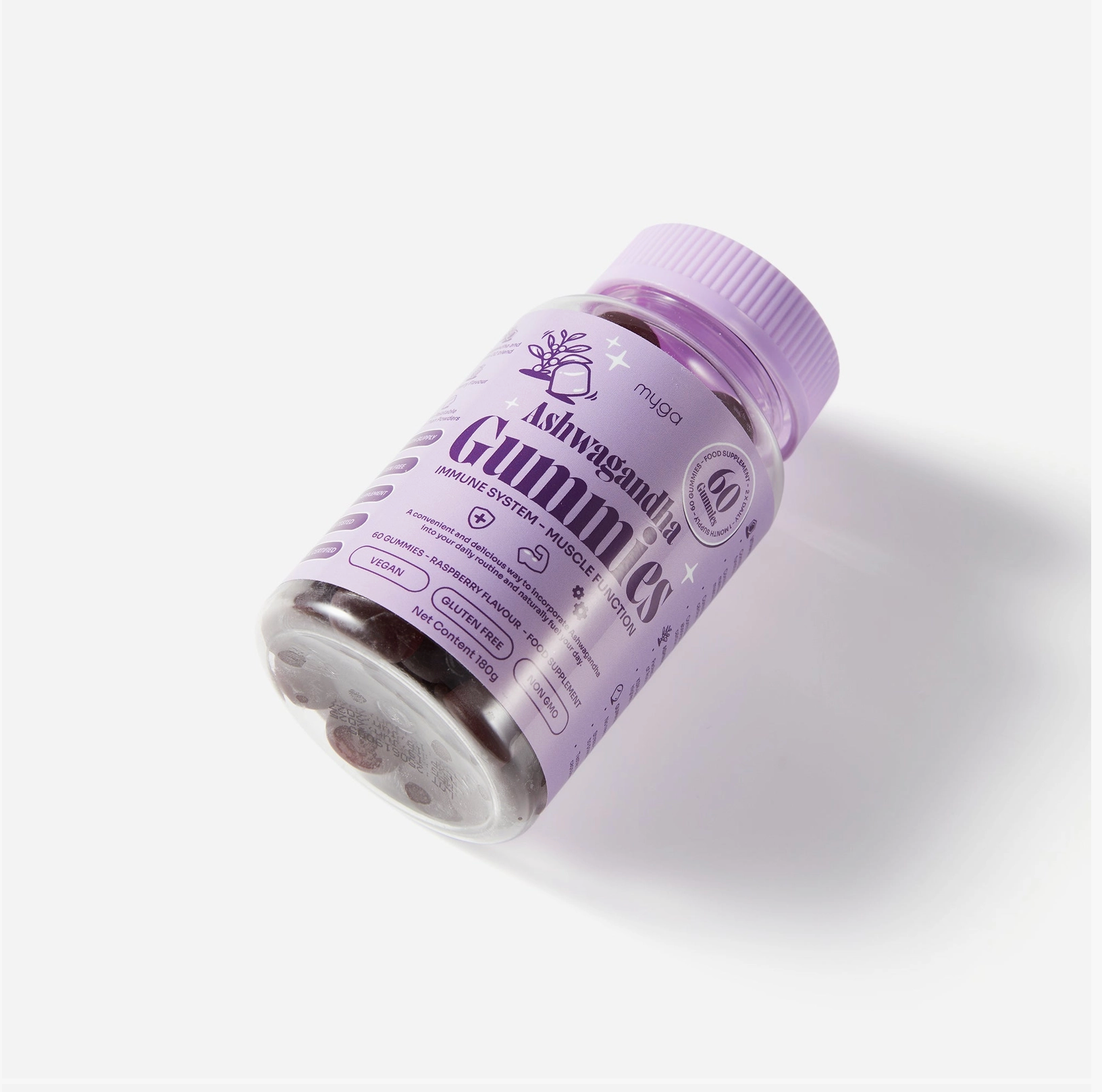 Myga Ashwagandha Gummies – Vegan Raspberry Wellness Boost